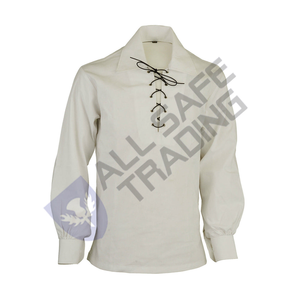 Scottish White Ghillie Jacobite Jacobean Shirt