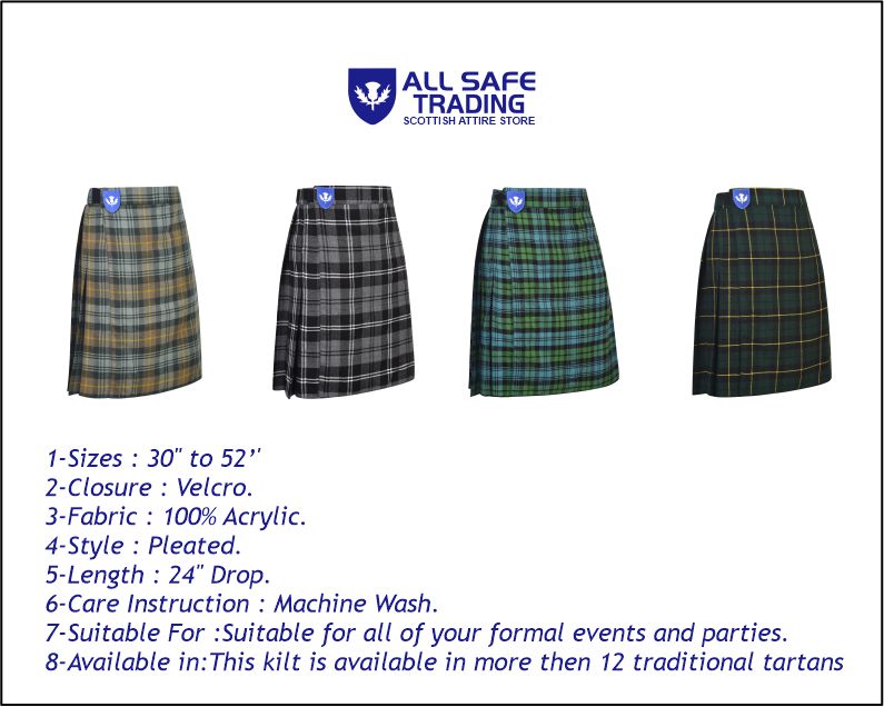 Mens Kilt for Sports, Our Golf Kilt Perfect for Traditional Scottish Clothing, Gordon Weathered Tartan Kilt