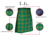 Authentic Scottish Men's Tartan Kilts - Highland Light Weight Value Kilt Embrace Your Heritage with Comfort Irish Heritage Tartan Kilt