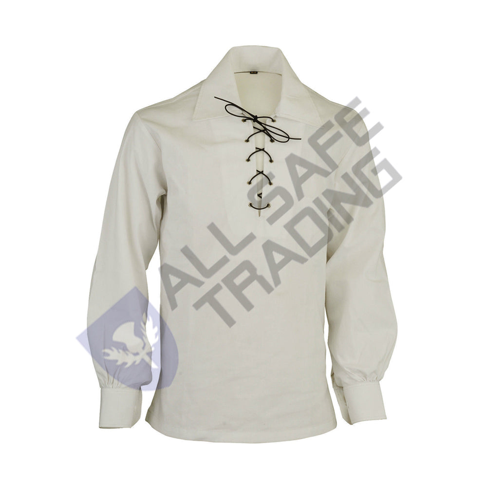 Scottish White Ghillie Jacobite Jacobean Shirt
