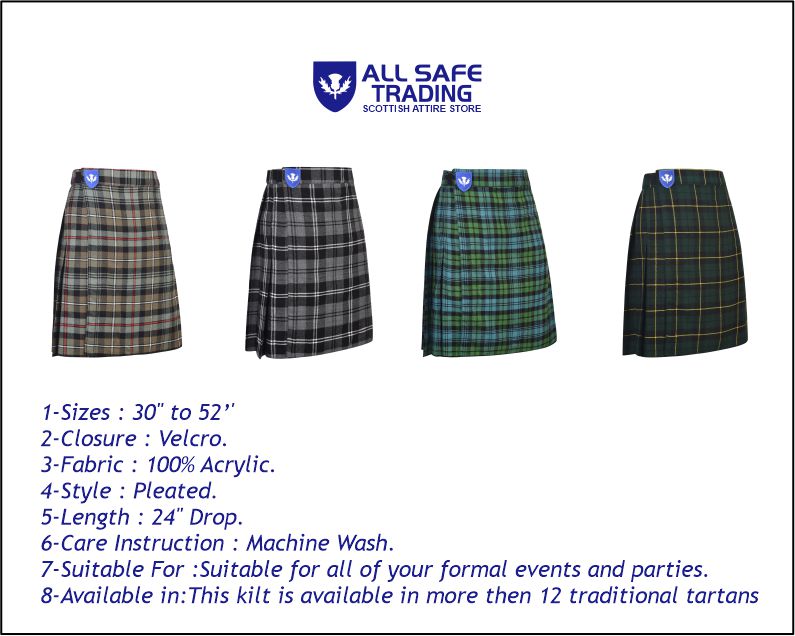 Mens Kilt for Sports, Our Golf Kilt Perfect for Traditional Scottish Clothing, Mackenzie Weathered Tartan Kilt