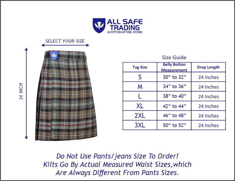 Mens Kilt for Sports, Our Golf Kilt Perfect for Traditional Scottish Clothing, Mackenzie Weathered Tartan Kilt