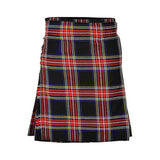 Authentic Scottish Men's Tartan Kilts - Highland Light Weight Value Kilt Embrace Your Heritage with Comfort Black Stewart Tartan Kilt