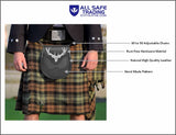Premium Leather Sporran for Men - Ideal Kilt Accessories for Men, Scottish Kilt Sporran with Chain Belt Art # 6