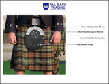 Premium Leather Sporran for Men - Ideal Kilt Accessories for Men, Scottish Kilt Sporran with Chain Belt Art # 7