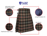 Men's 5 Yard Scottish Tartan Kilt, Highland Wedding Kilt, Mackenzie Weathered Tartan Kilt