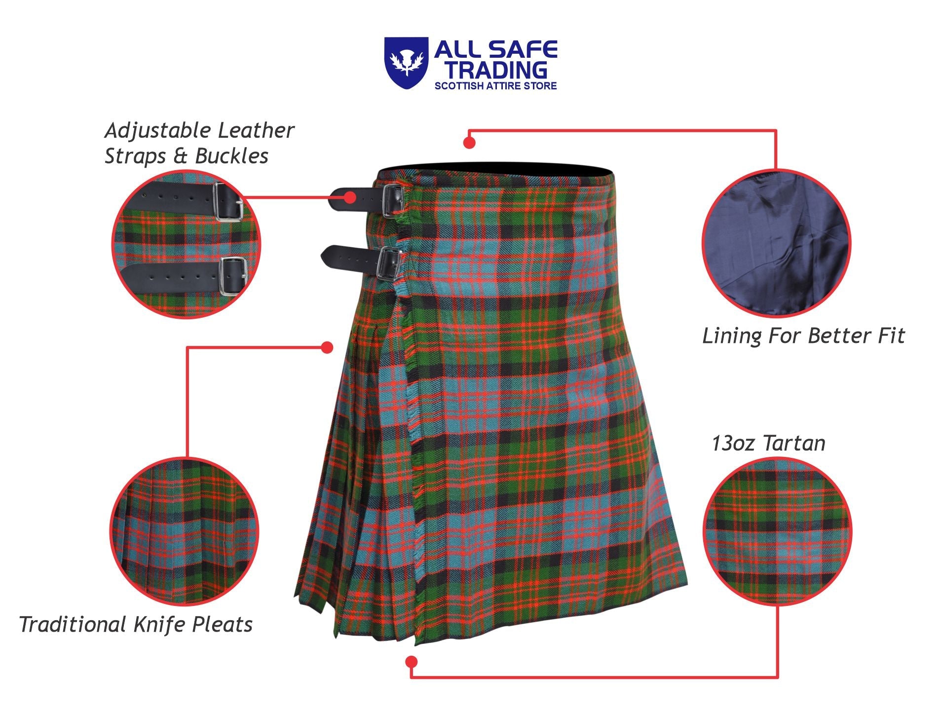 Men's 8 Yard Kilt for Men, Men's Deluxe Kilt, Scottish Tartan Kilt, Highland Wedding Kilt, Macdonald Ancient Kilt