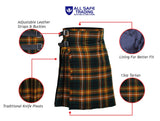 Men's 5 Yard Scottish Tartan Kilt, Highland Wedding Kilt, Buchanan Hunting Tartan Kilt