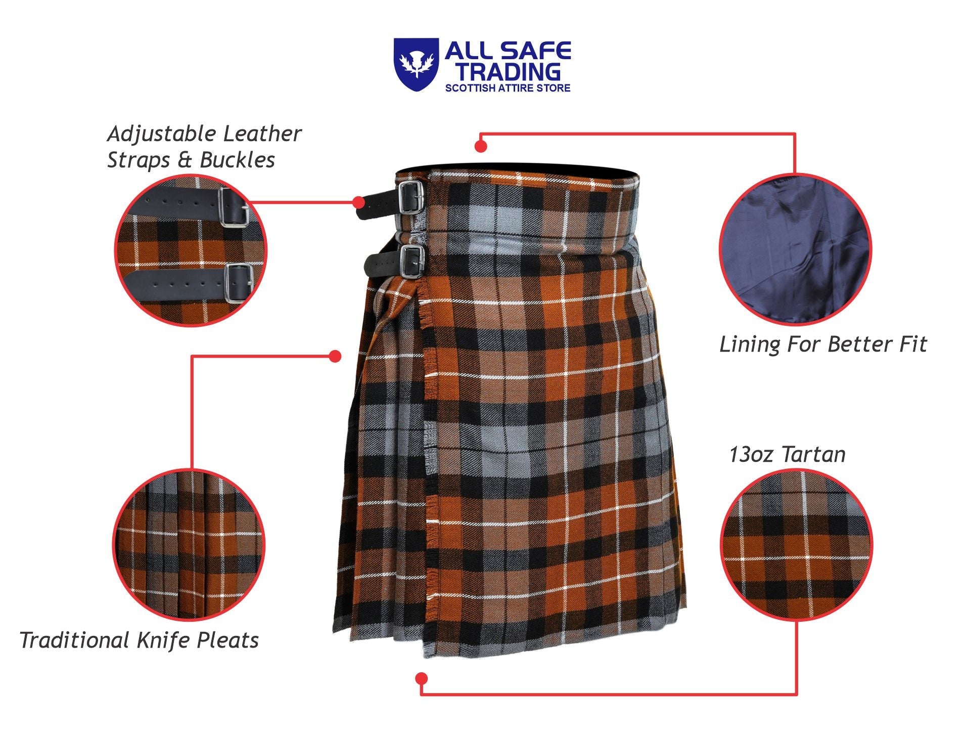 Men's 5 Yard Scottish Tartan Kilt, Highland Wedding Kilt, Graham of Montrose Weathered Tartan Kilt