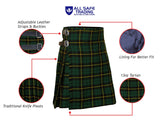 Men's 5 Yard Scottish Tartan Kilt, Highland Wedding Kilt, Wallace Hunting Tartan Kilt