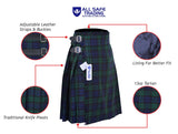 Men's 5 Yard Scottish Tartan Kilt, Highland Wedding Kilt, Black Watch Tartan Kilt