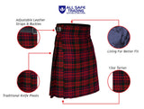 Authentic Scottish Men's Tartan Kilts - Highland Light Weight Value Kilt Embrace Your Heritage with Comfort Macdonald Tartan Kilt