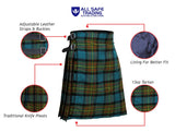 Men's 5 Yard Scottish Tartan Kilt, Highland Wedding Kilt, Muir Tartan Kilt