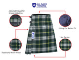 Men's 8 Yard Kilt for Men, Men's Deluxe Kilt, Scottish Tartan Kilt, Highland Wedding Kilt, St. Patrick Kilt