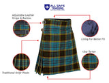Men's 5 Yard Scottish Tartan Kilt, Highland Wedding Kilt, Anderson Tartan Kilt