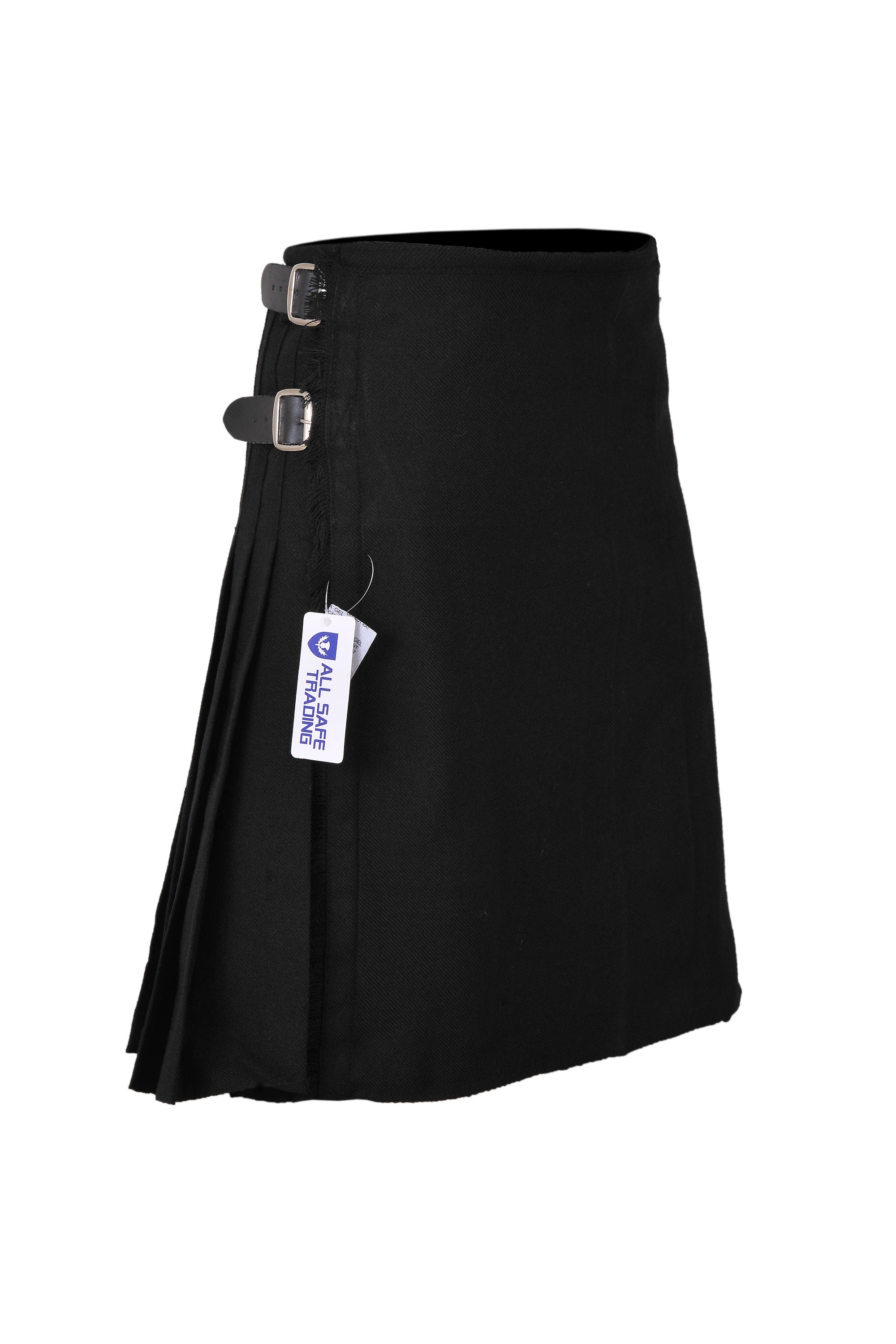 Men's 8 Yard Kilt for Men, Men's Deluxe Kilt, Scottish Tartan Kilt, Highland Wedding Kilt, Plain Black Kilt