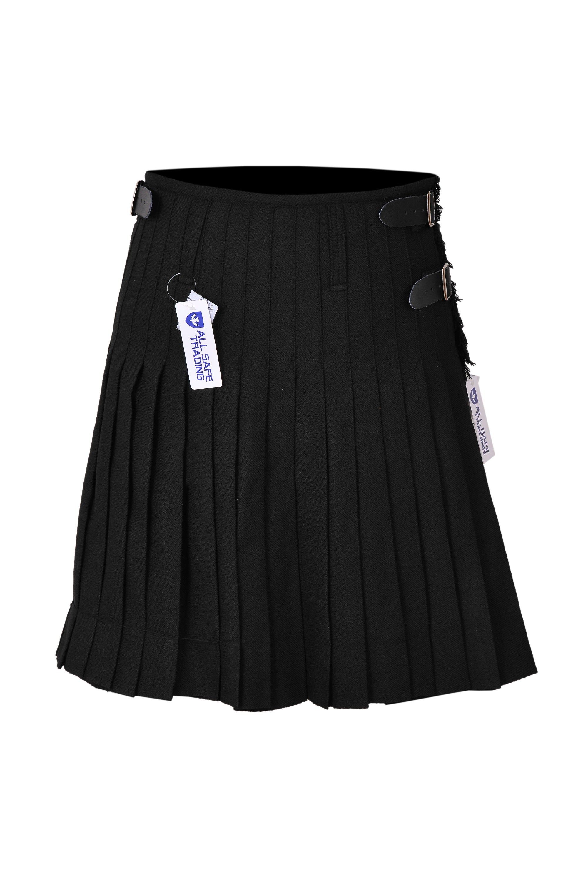 Men's 8 Yard Kilt for Men, Men's Deluxe Kilt, Scottish Tartan Kilt, Highland Wedding Kilt, Plain Black Kilt