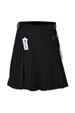 Men's 8 Yard Kilt for Men, Men's Deluxe Kilt, Scottish Tartan Kilt, Highland Wedding Kilt, Plain Black Kilt
