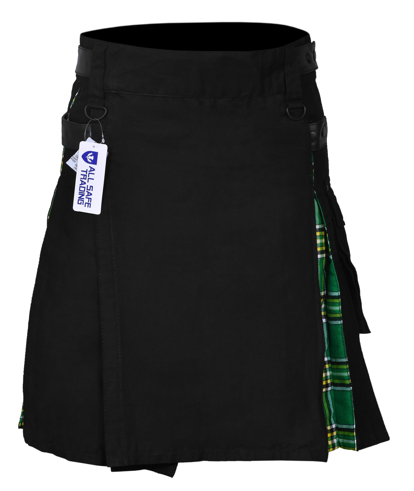 Men's Irish Heritage Tartan Hybrid Kilt with Cargo Pockets, Utility Kilt