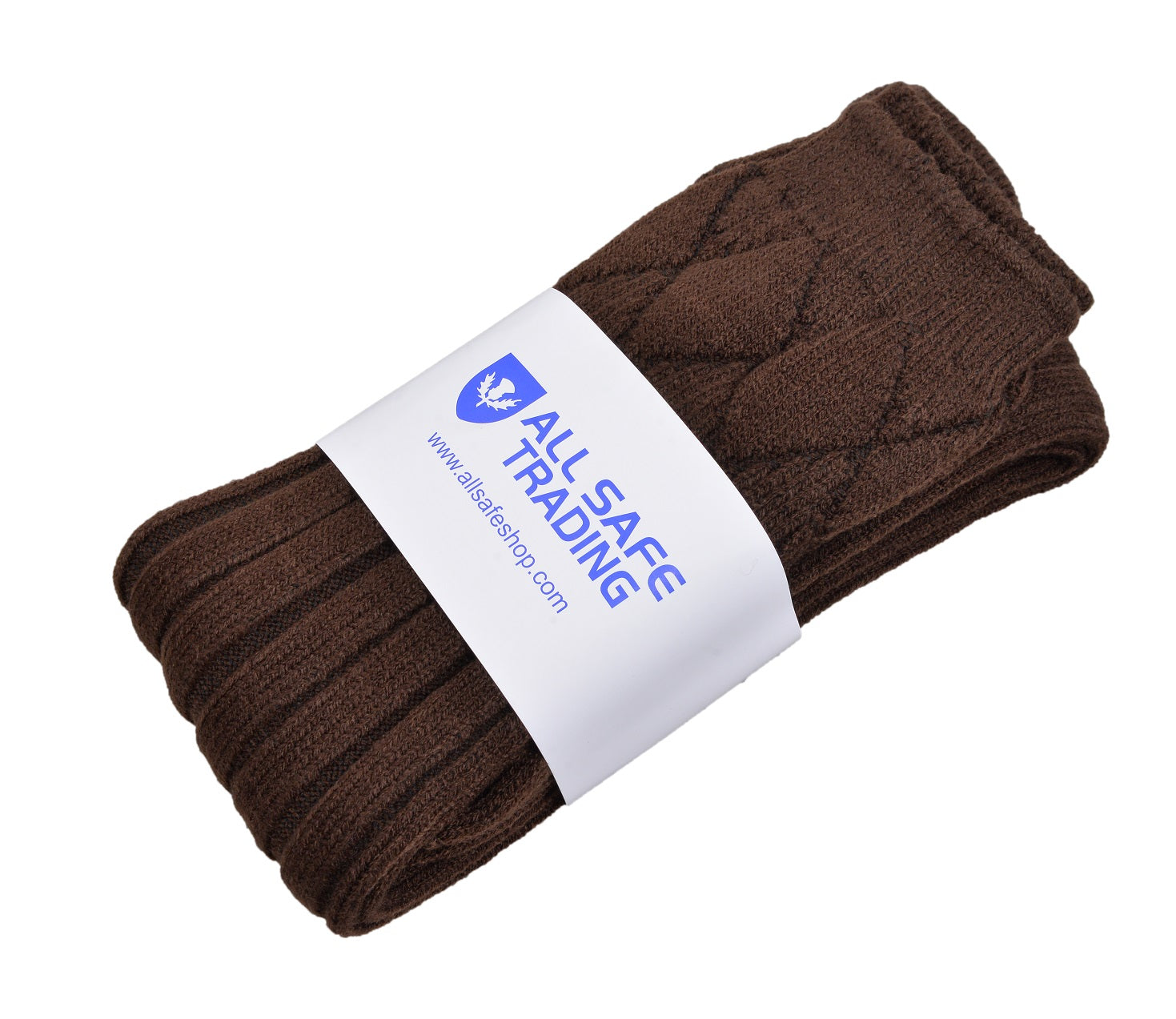 Scottish Square Kilt Hose for Men, Ribbed Socks for USA Shoe Sizes - Brown