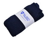 Scottish Bubbles Kilt Hose for Men, Ribbed Socks for USA Shoe Sizes - Navy Blue