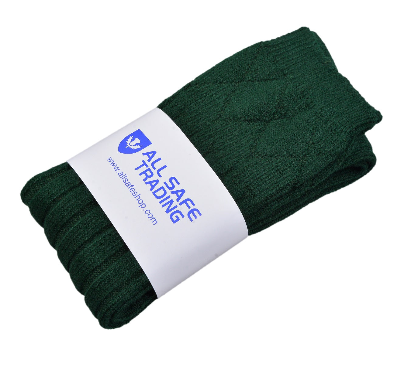 Scottish Square Kilt Hose for Men, Ribbed Socks for USA Shoe Sizes - Green