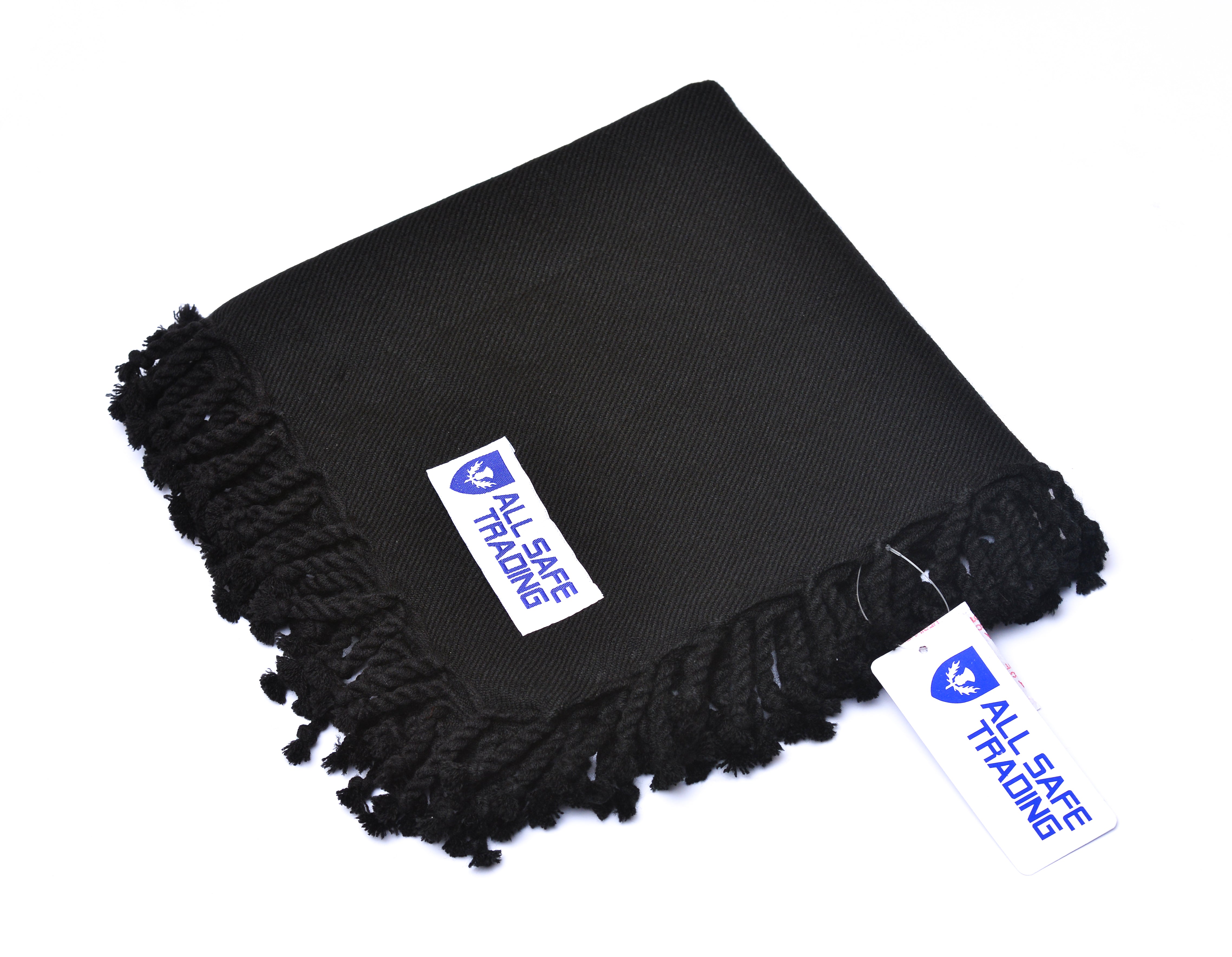 Scottish Men's Kilt Tartan Fly Plaid - Plain Black (Copy)