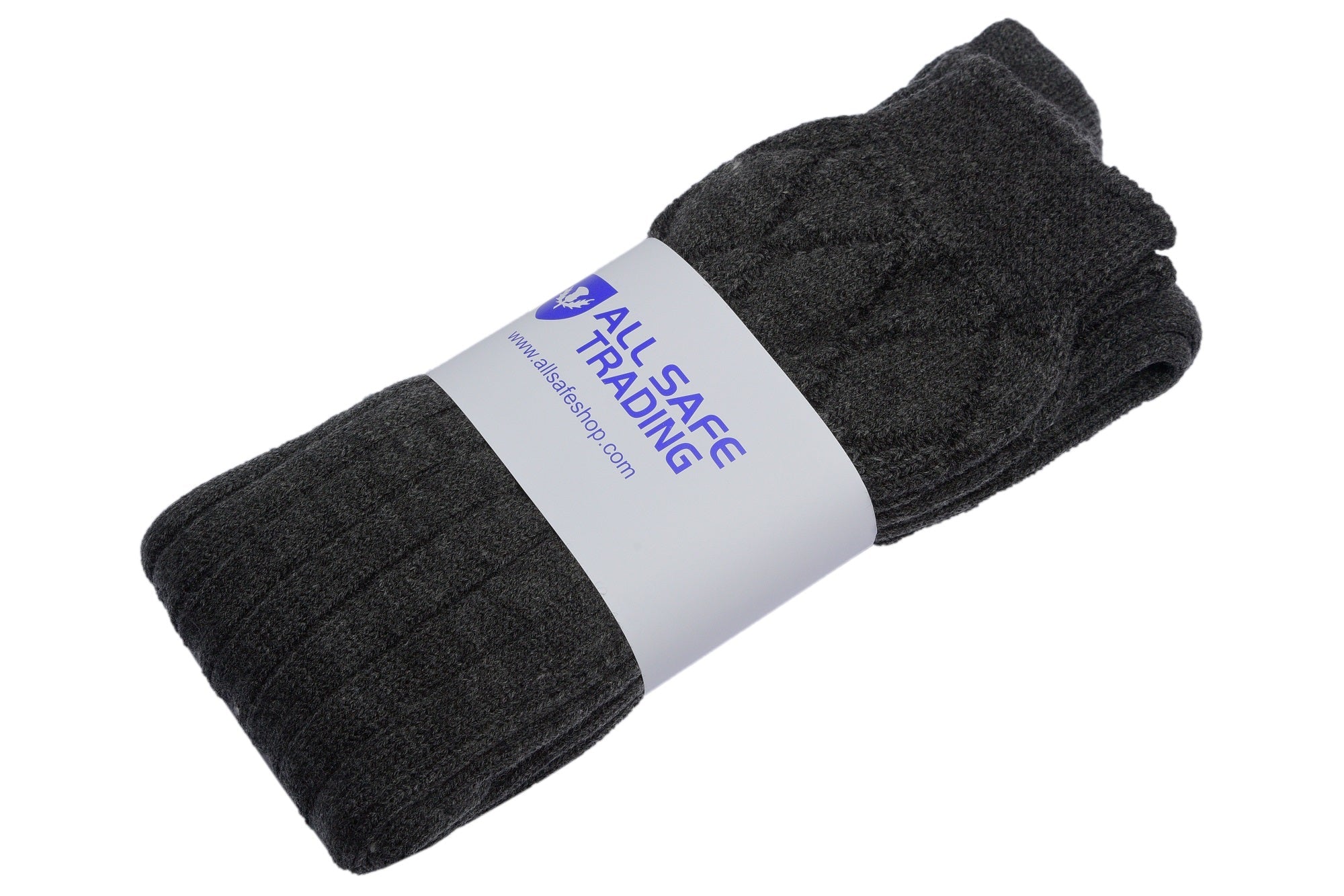 Scottish Square Kilt Hose for Men, Ribbed Socks for USA Shoe Sizes - Charcoal Grey