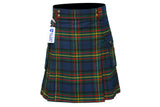 Scottish Men's Modern Maclaren 16oz Tartan Pockets Utility Kilt, Cargo Kilt