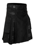 Men's Grey watch Tartan Hybrid Kilt with Cargo Pockets, Utility Kilt