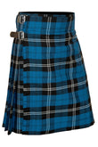 Men's 5 Yard Scottish Tartan Kilt, Highland Wedding Kilt, Blue Ramsay Tartan Kilt