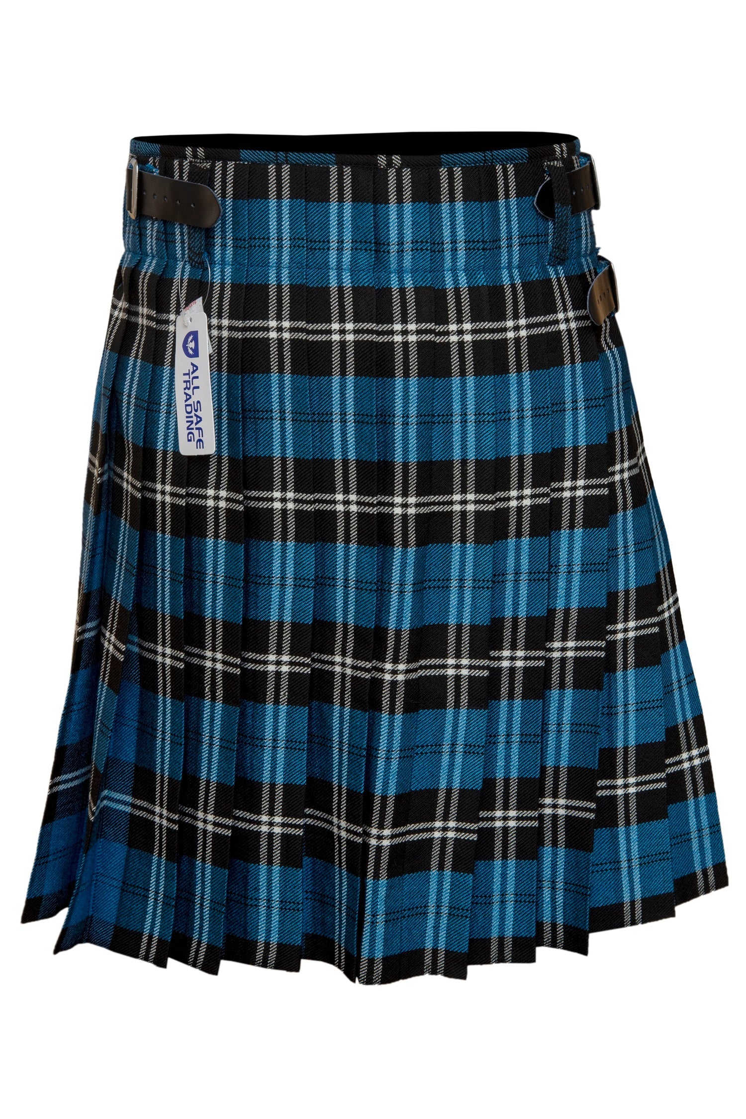 Men's 5 Yard Scottish Tartan Kilt, Highland Wedding Kilt, Blue Ramsay Tartan Kilt