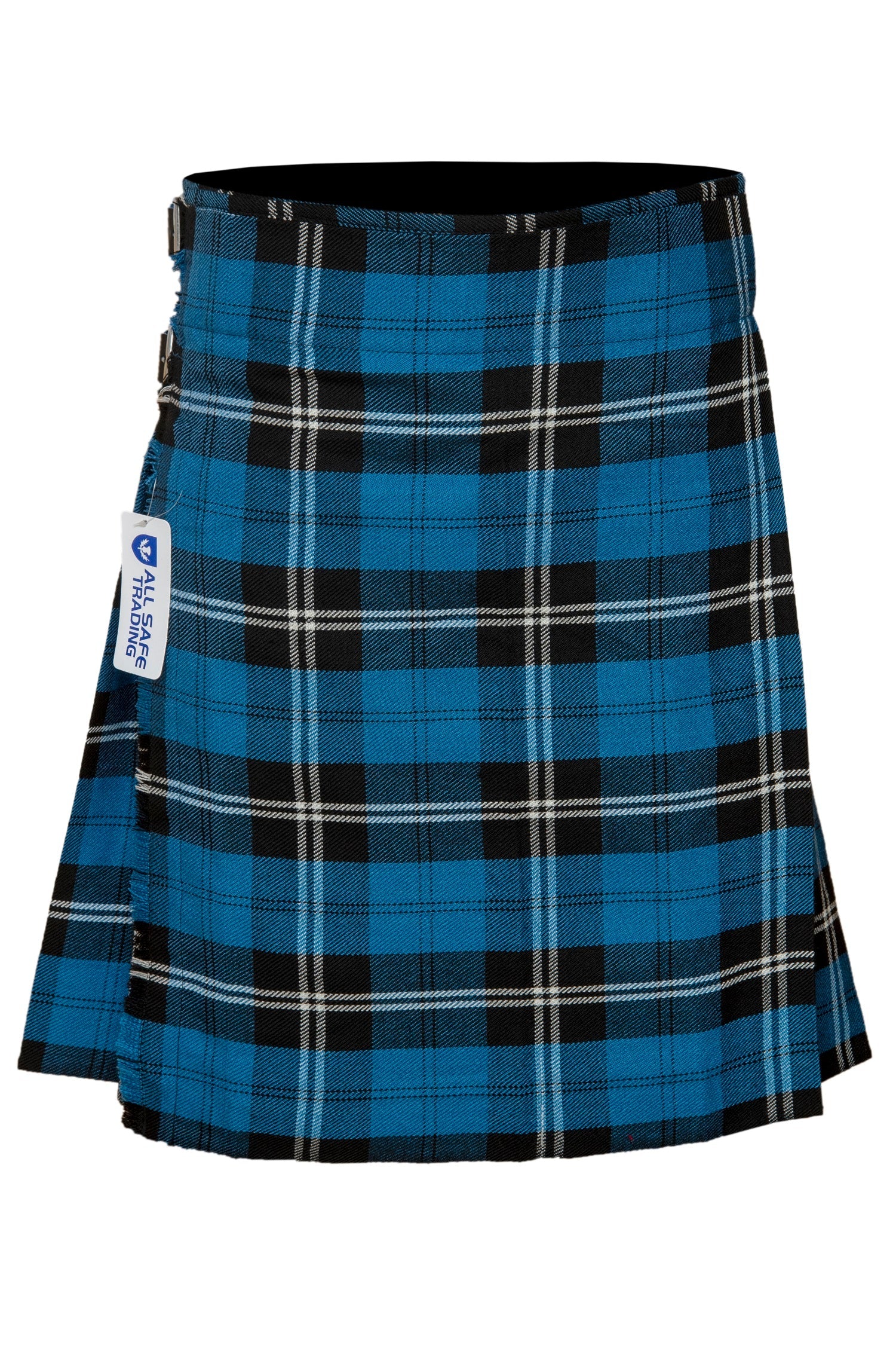 Men's 5 Yard Scottish Tartan Kilt, Highland Wedding Kilt, Blue Ramsay Tartan Kilt