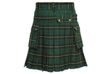 Scottish Men's Modern Wallace Hunting 16oz Tartan Pockets Utility Kilt, Cargo Kilt