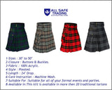 Scottish Men's Modern Grey Watch 16oz Tartan Pockets Utility Kilt, Cargo Kilt