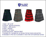 Scottish Men's Modern Granite 16oz Tartan Pockets Utility Kilt, Cargo Kilt