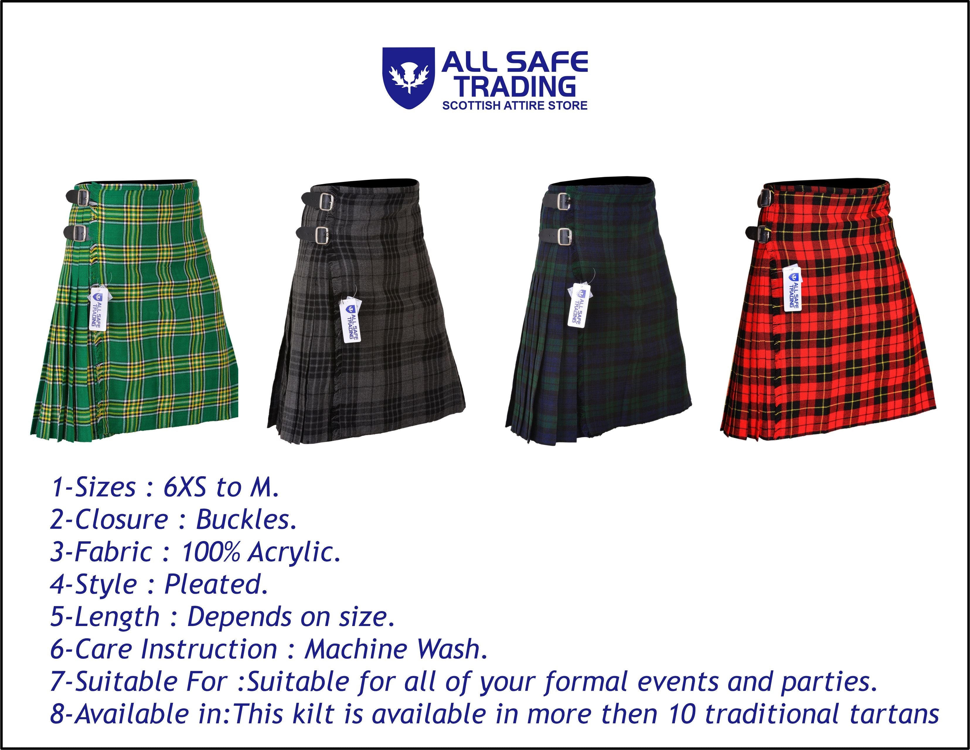 Scottish Traditional Tartan Kilt for Kids, Boys and Girls Toddler Kilts with Ease of Size - Tara Murphy Tartan