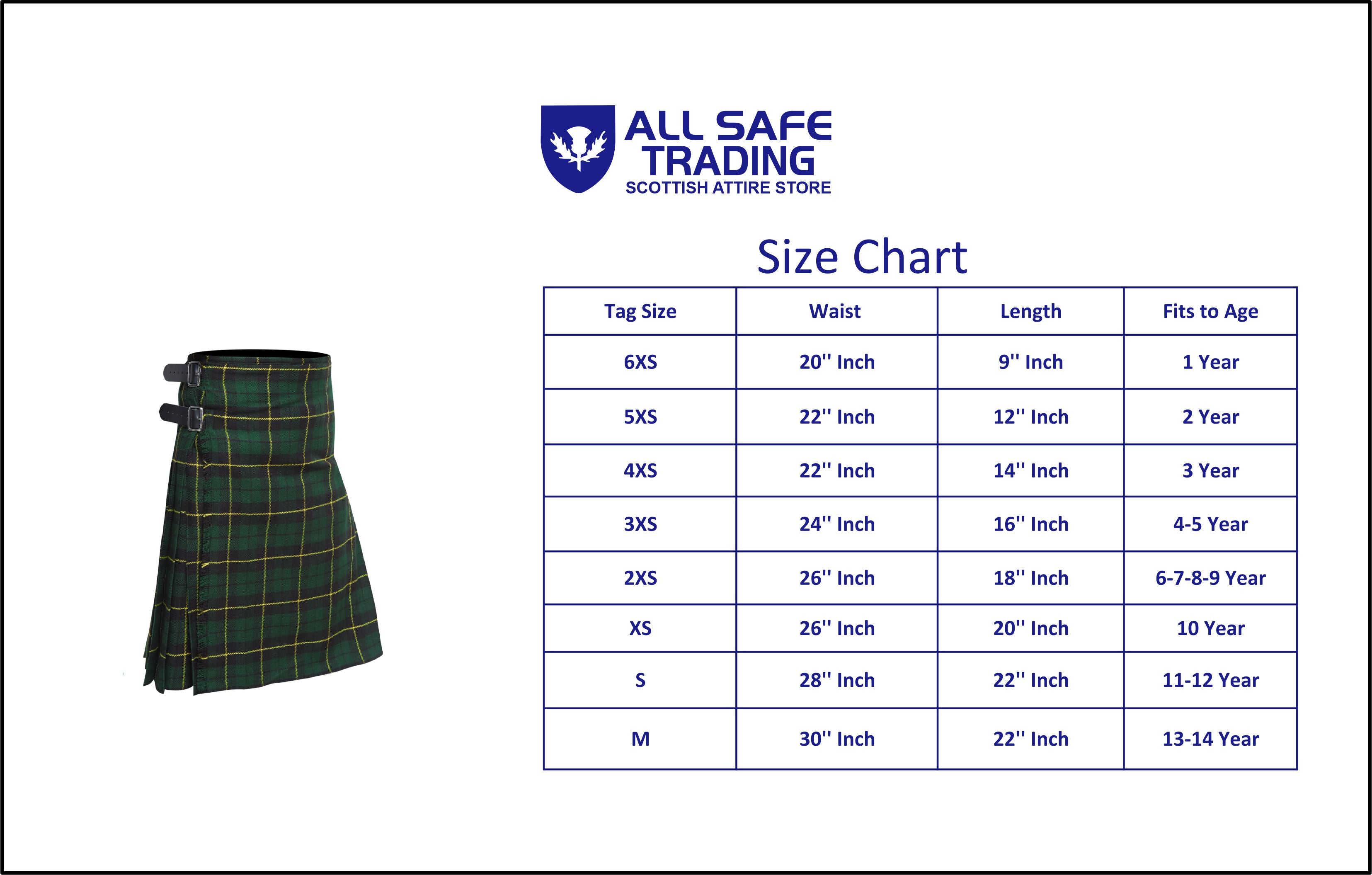 Scottish Traditional Tartan Kilt for Kids, Boys and Girls Toddler Kilts with Ease of Size - Pride of Scotland Tartan