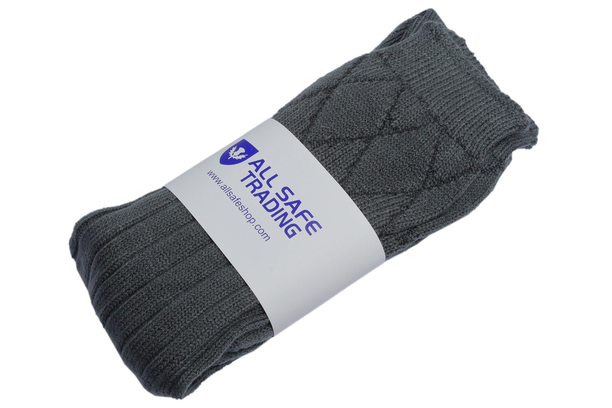 Scottish Square Kilt Hose for Men, Ribbed Socks for USA Shoe Sizes - Light Grey