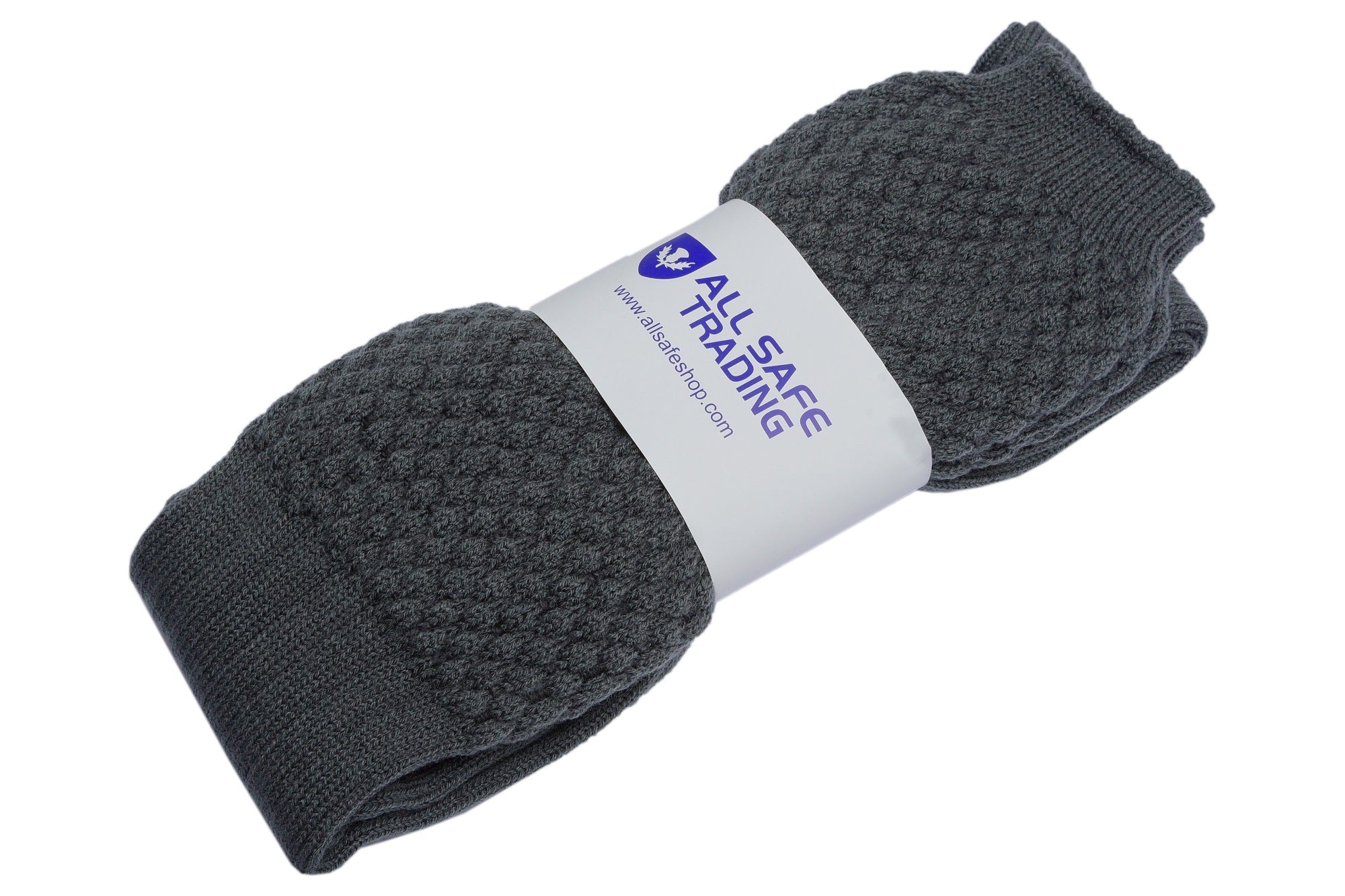 Scottish Bubbles Kilt Hose for Men, Ribbed Socks for USA Shoe Sizes - Light Grey