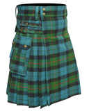 Scottish Men's Modern Gunn Ancient 16oz Tartan Pockets Utility Kilt, Cargo Kilt