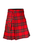 Scottish Men's Modern Royal Stewart 16oz Tartan Pockets Utility Kilt, Cargo Kilt