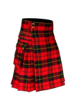 Scottish Men's Modern Wallace 16oz Tartan Pockets Utility Kilt, Cargo Kilt