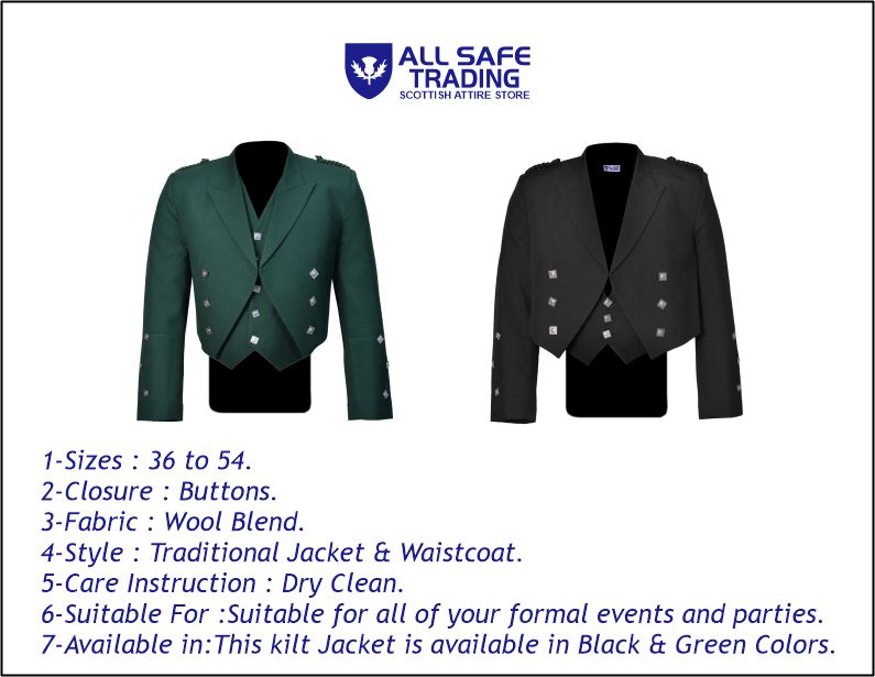 Prince Charlie Kilt Jacket – Timeless Scottish Elegance with Classic Design & Premium Quality of Our Kilt Jacket for Prestigious Formal and Scottish Costume Men for Occasions