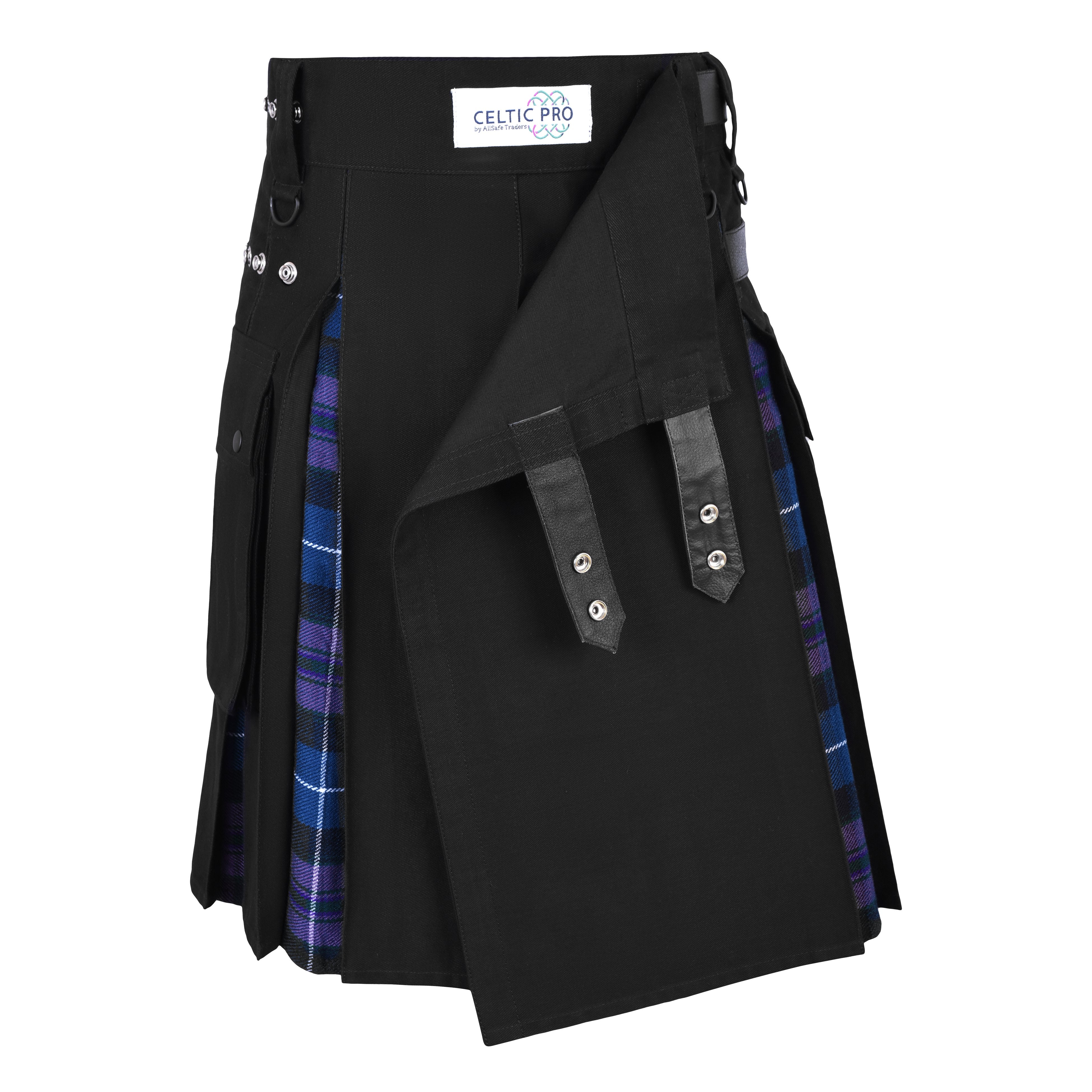 Men's Pride of Scotland Tartan Hybrid Kilt with Cargo Pockets, Utility Kilt
