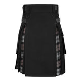 Men's Black Watch Weathered Tartan Hybrid Kilt with Cargo Pockets, Utility Kilt