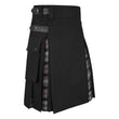 Men's Black Watch Weathered Tartan Hybrid Kilt with Cargo Pockets, Utility Kilt