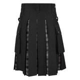 Men's Black Watch Weathered Tartan Hybrid Kilt with Cargo Pockets, Utility Kilt