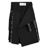 Men's Black Watch Weathered Tartan Hybrid Kilt with Cargo Pockets, Utility Kilt