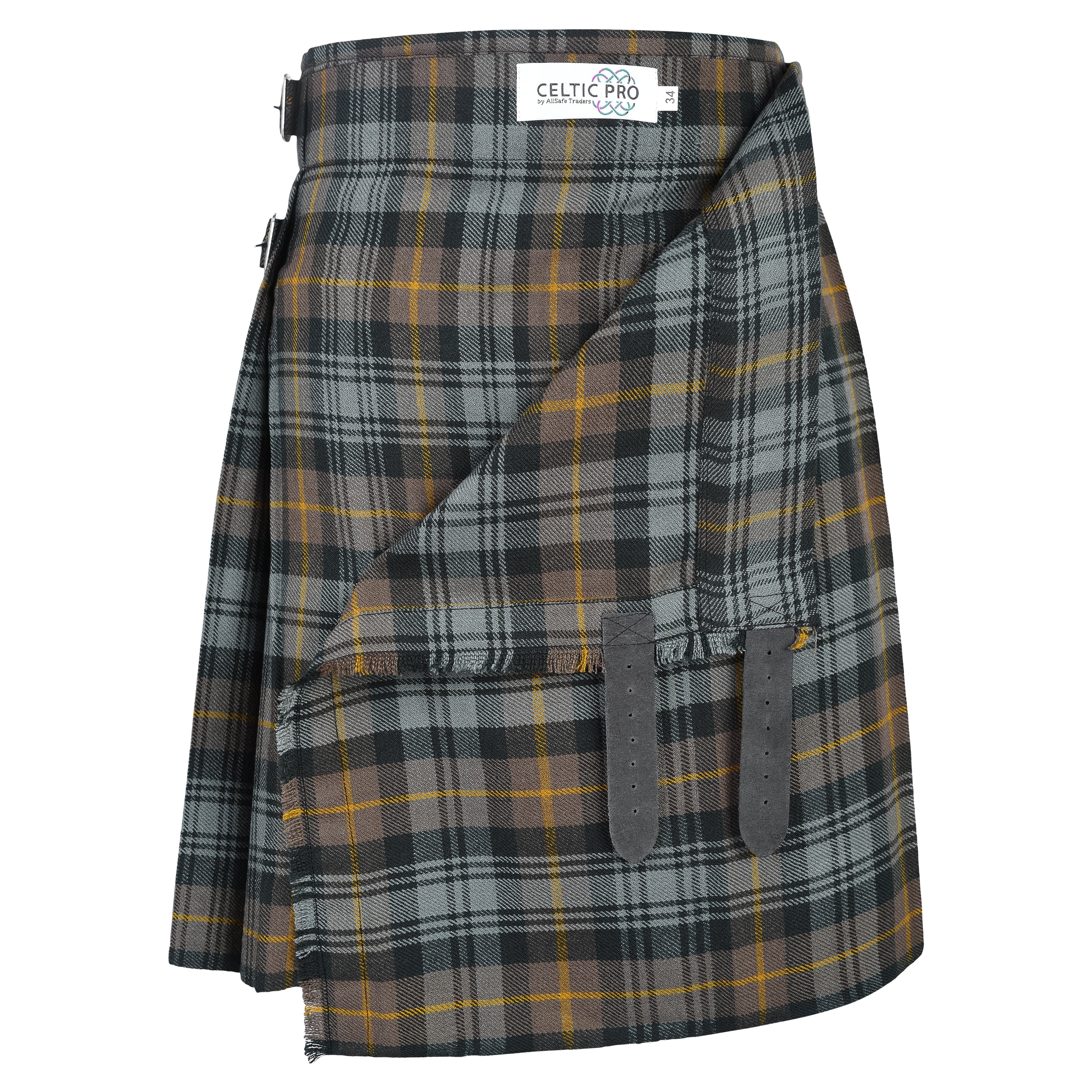 Men's 5 Yard Scottish Tartan Kilt, Highland Wedding Kilt, Gordon Weathered Tartan Kilt